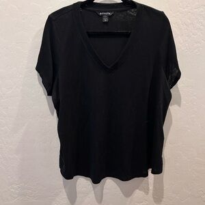 Athleta Black Short Sleeve V-Neck Tee